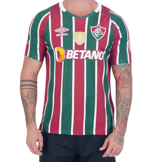 Camisa Masculina Fluminense I 2023/24 Patchs Campeão Libertadores
