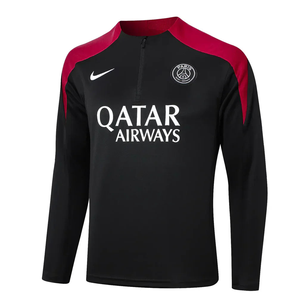 Conjunto PSG Zíper Curto Treino Preto 2024/25