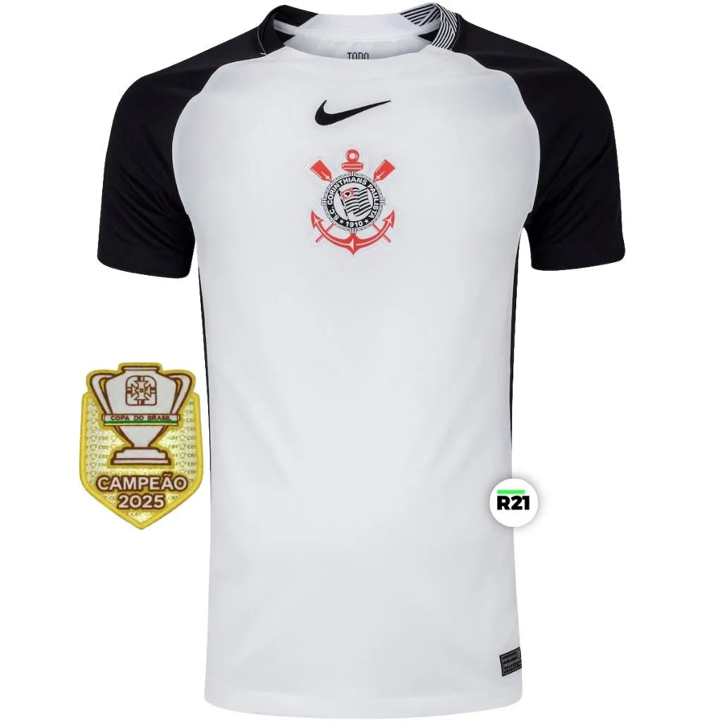 Camisa Masculina Corinthians I 2025/26 Patch Campeão Copa do Brasil