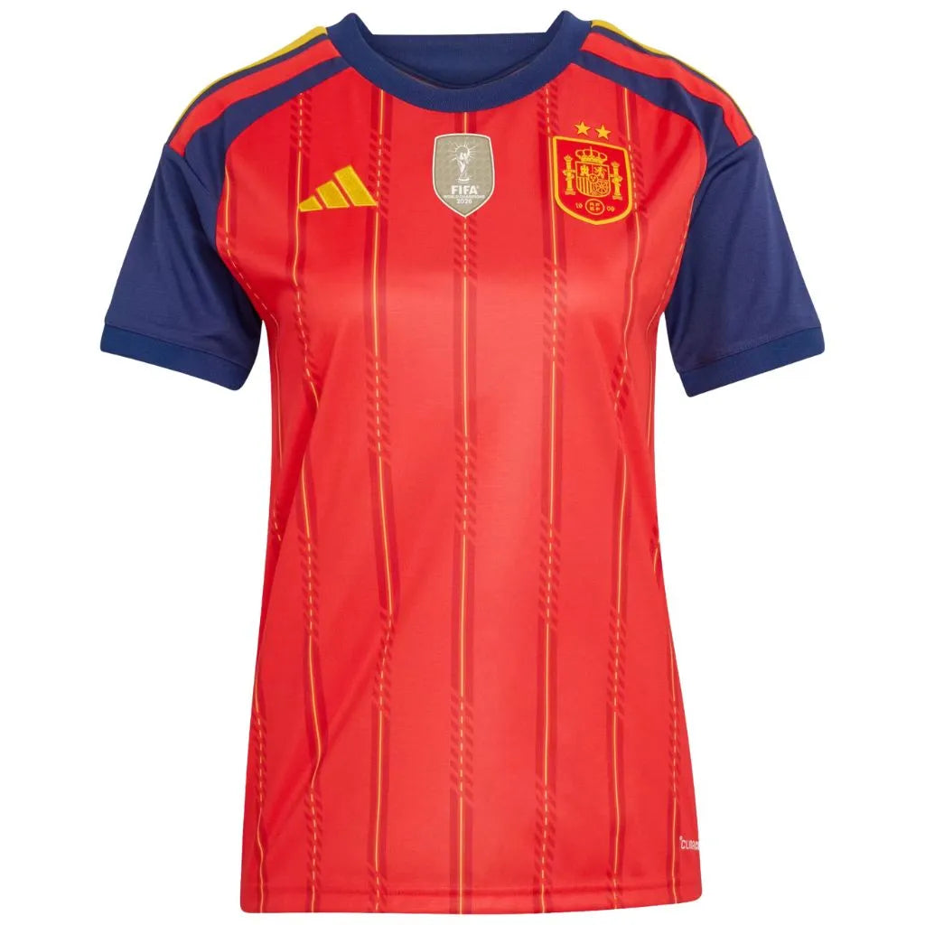 Camisa Feminina Espanha I 26 Campeã do Mundo 2 Estrelas + Patch de Campeã