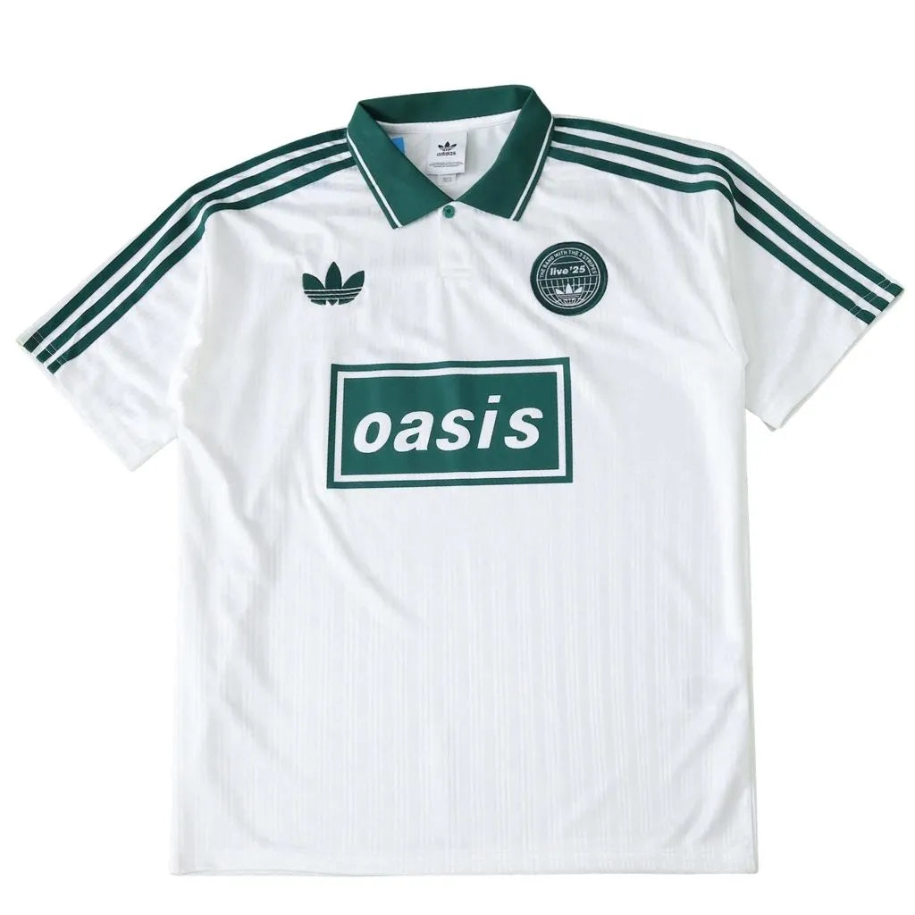 Camisa Polo Tour Oásis x Adidas Branca e Verde