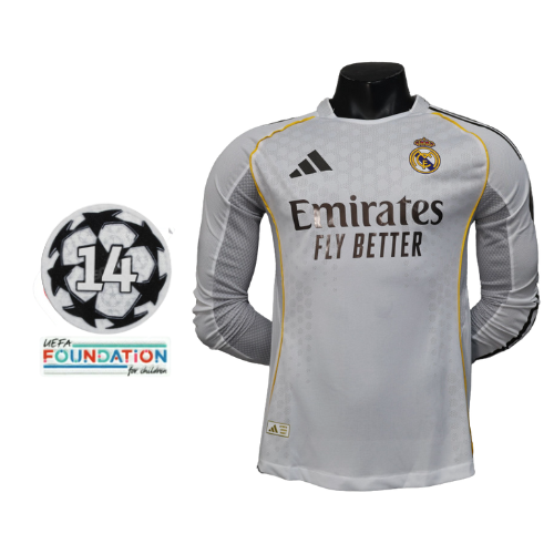 Camisa Masculina Real Madrid I 2025/26 Manga Longa Authentic