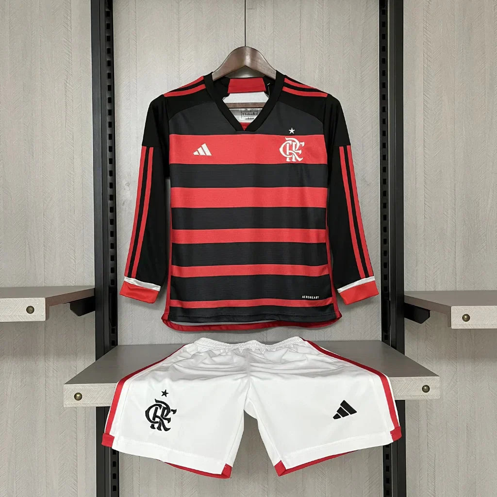 Conjunto Infantil Flamengo I 2024/25 Manga Longa