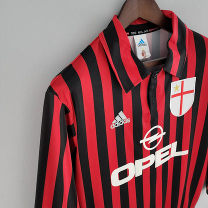 CAMISA RETRÔ MILAN HOME MANGA LONGA 99/00