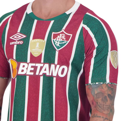 Camisa Masculina Fluminense I 2023/24 Patchs Campeão Libertadores