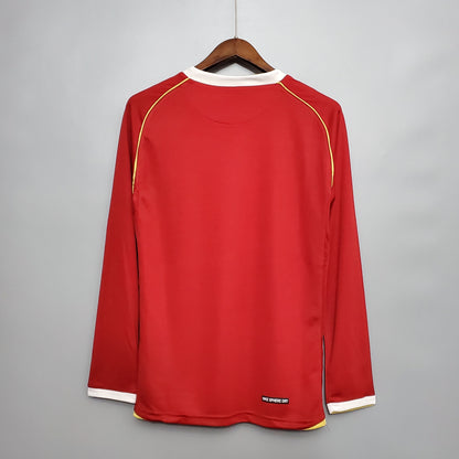 CAMISA RETRÔ MANCHESTER UNITED HOME MANGA LONGA 06/07