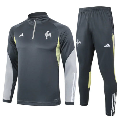Conjunto Galo Zíper Curto Treino Cinza Escuro 2024/25