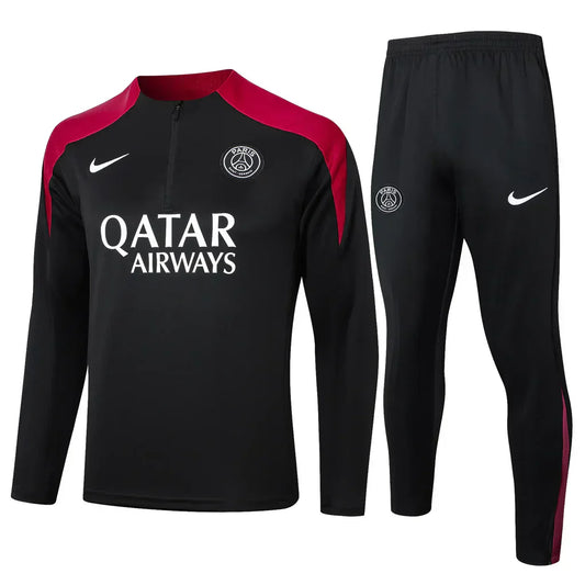 Conjunto PSG Zíper Curto Treino Preto 2024/25