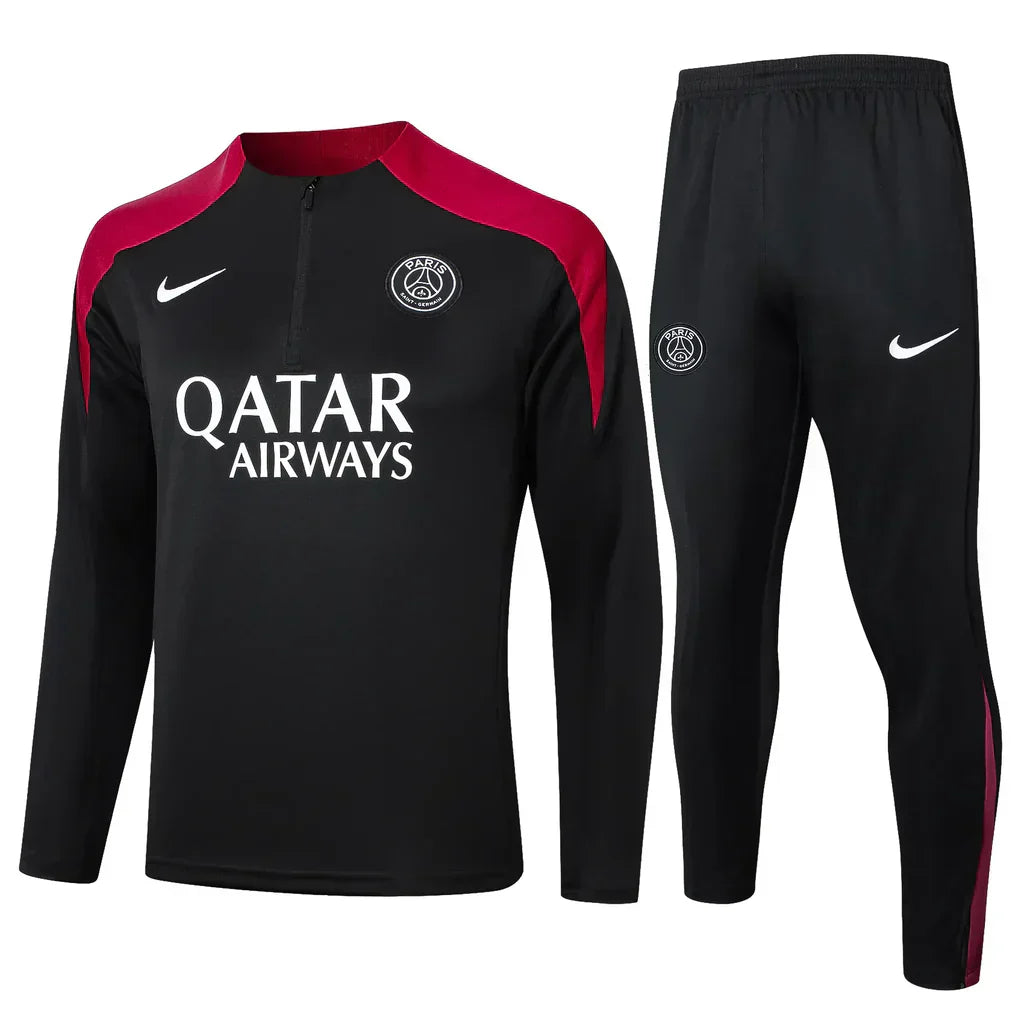Conjunto PSG Zíper Curto Treino Preto 2024/25