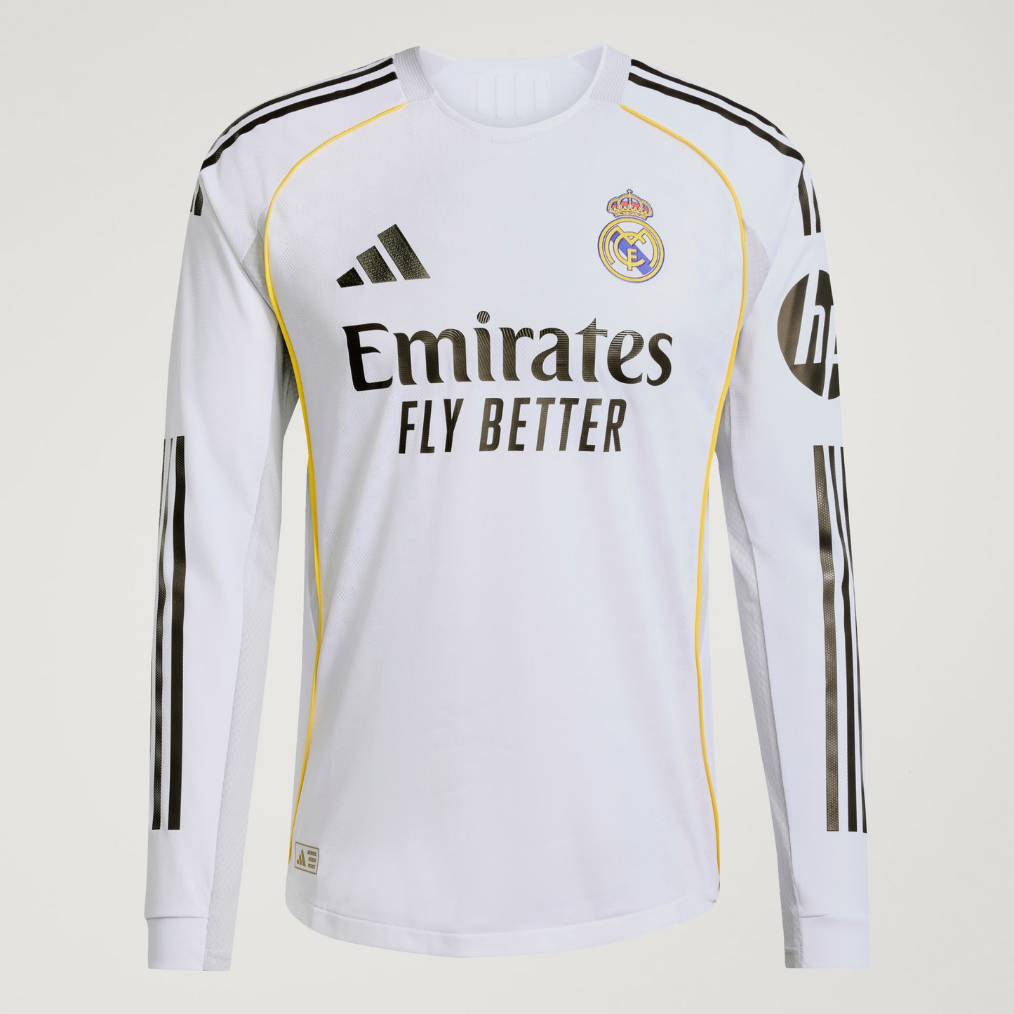 Camisa Masculina Real Madrid I 2025/26 Manga Longa Authentic