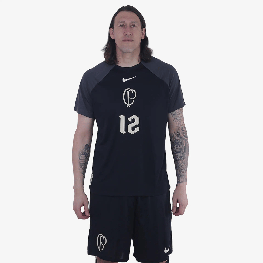 CAMISA TIMAO CÁSSIO TORCEDOR PRETA