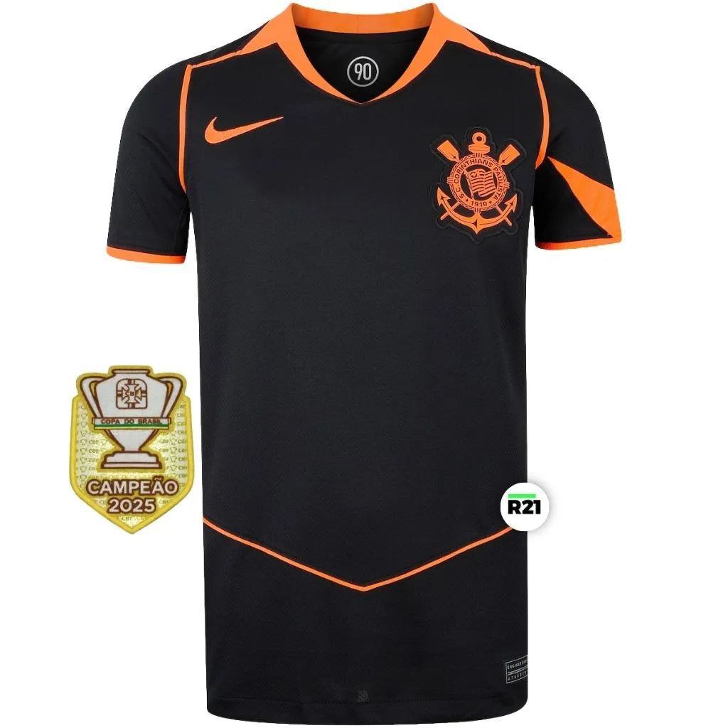Camisa Masculina Corinthians III 2025/26 Patch Campeão Copa do Brasil