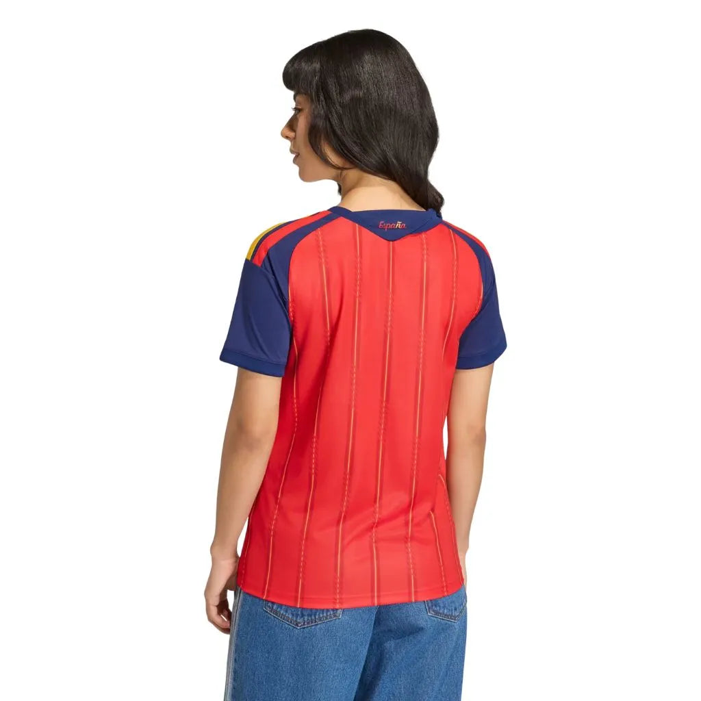 Camisa Feminina Espanha I 26 Campeã do Mundo 2 Estrelas + Patch de Campeã