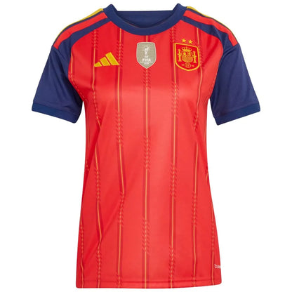 Camisa Feminina Espanha I 26 Campeã do Mundo 2 Estrelas + Patch de Campeã