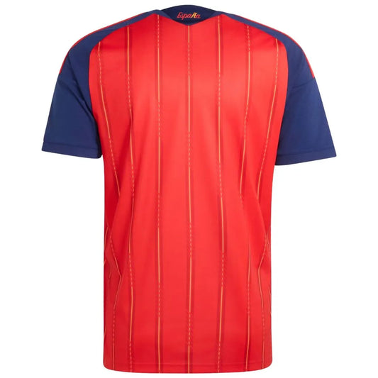 Camisa Masculina Espanha Home 2026 Campeã do Mundo com duas estrelas vista posterior.