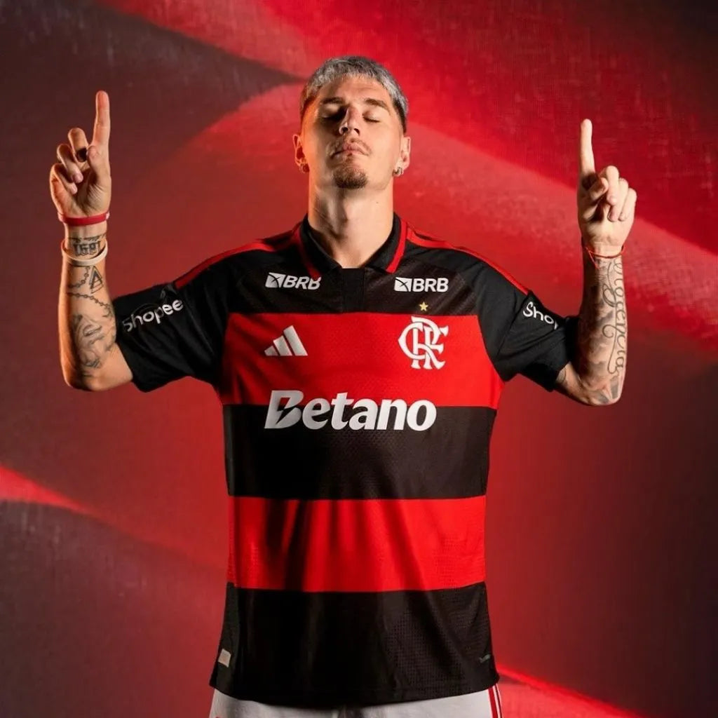 Camisa Flamengo Authentic 2026 modelo jogador Adidas frente com patrocinadores