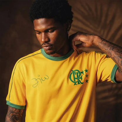 Camisa Masculina Flamengo Zico 26 Amarela
