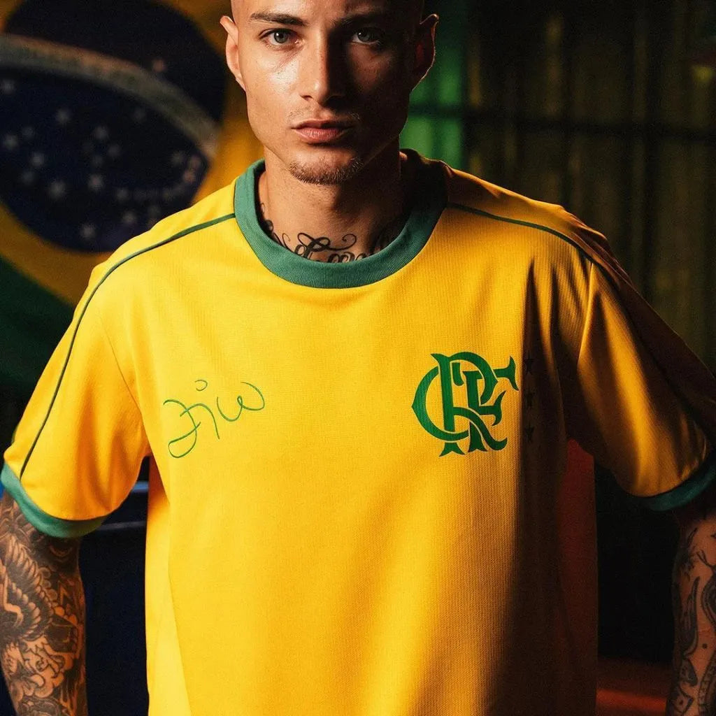 Camisa Masculina Flamengo Zico 26 Amarela