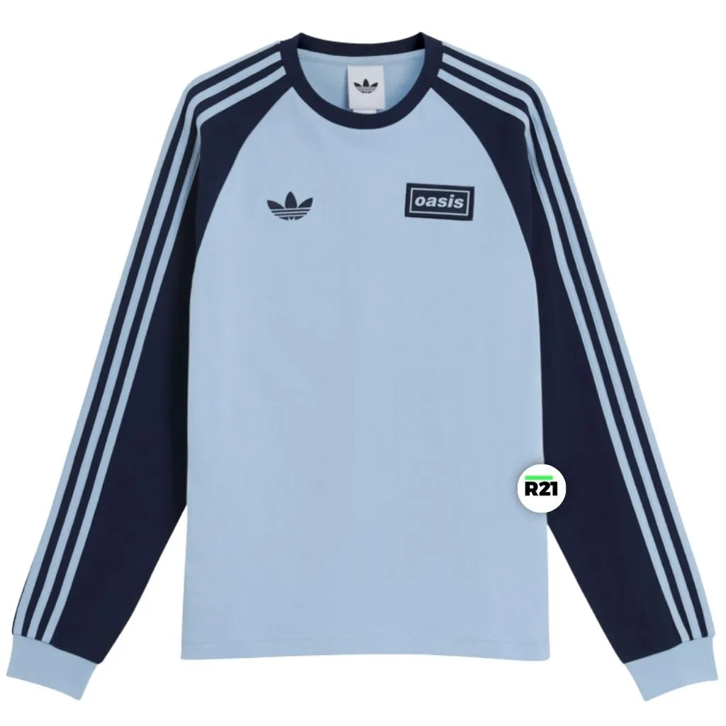 Camiseta Tour Oásis x Adidas Azul Manga Longa