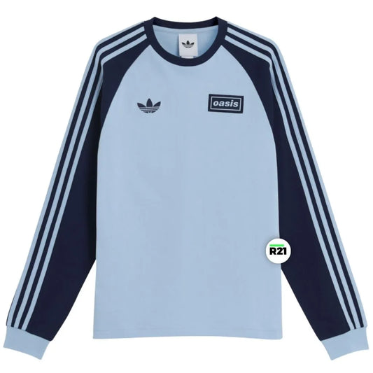 Camiseta Tour Oásis x Adidas Azul Manga Longa