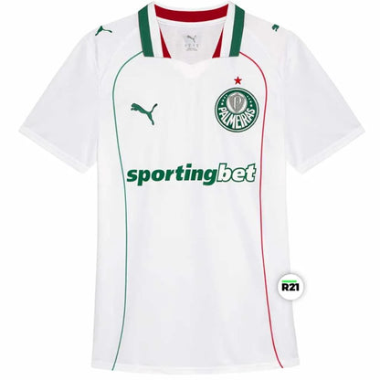 Camisa reserva Palmeiras 2026 Puma branca com detalhes em verde e gola polo