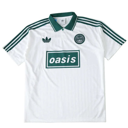 Camisa Polo Tour Oásis x Adidas Branca e Verde