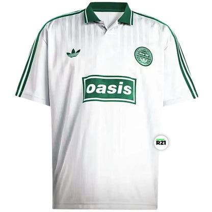 Camisa Polo Tour Oásis x Adidas Branca e Verde