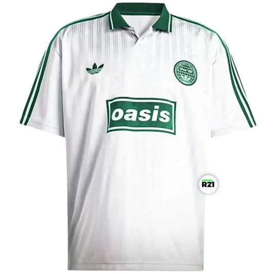 Camisa Polo Tour Oásis x Adidas Branca e Verde