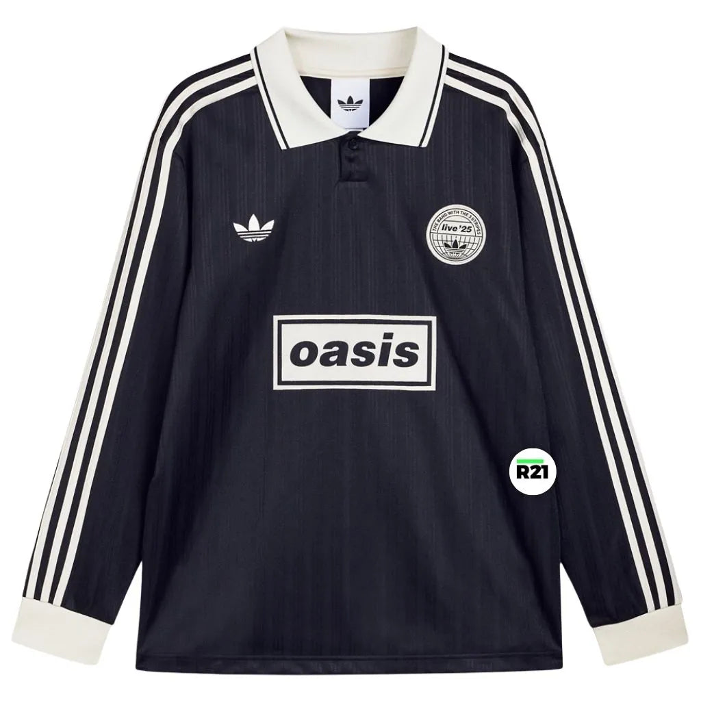 Camiseta Polo Tour Oásis x Adidas Preta Manga Longa