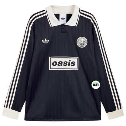 Camiseta Polo Tour Oásis x Adidas Preta Manga Longa