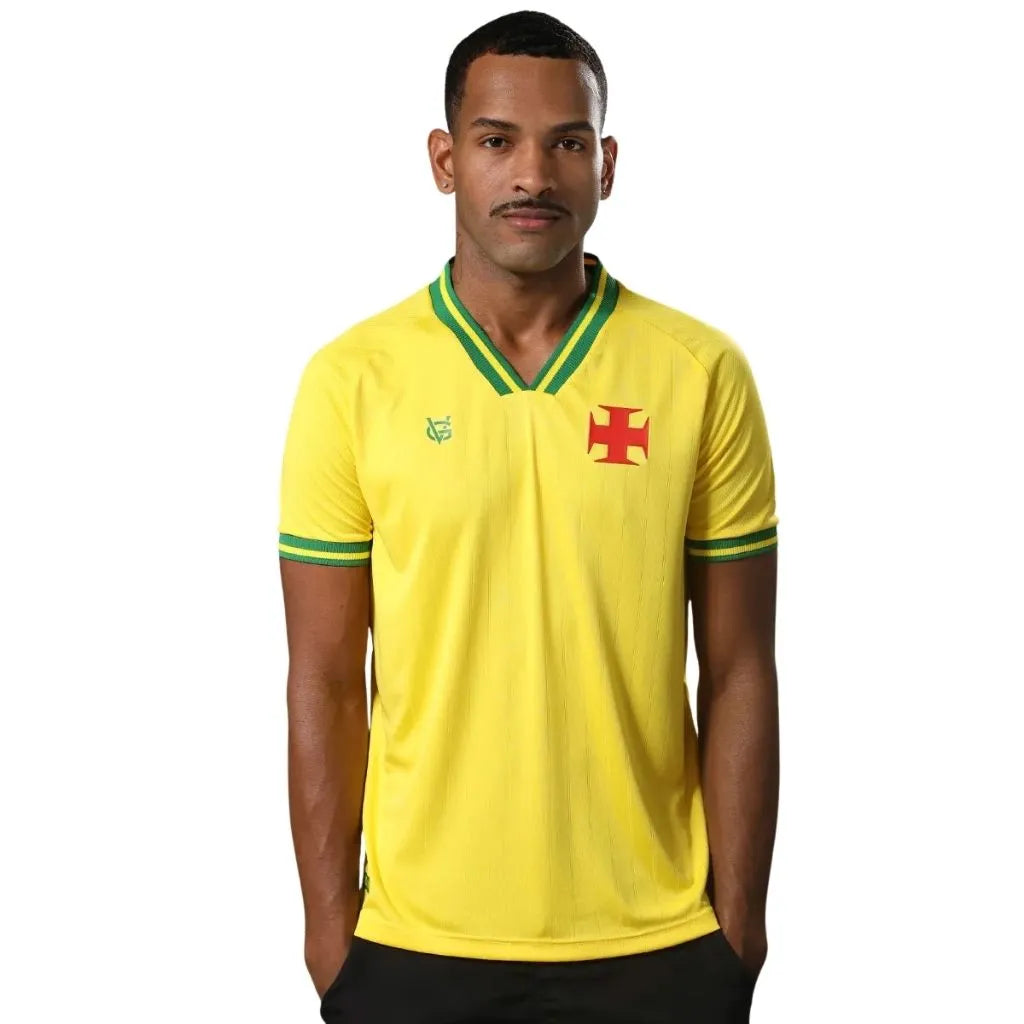 Camisa Masculina Vasco Brasil Amarela