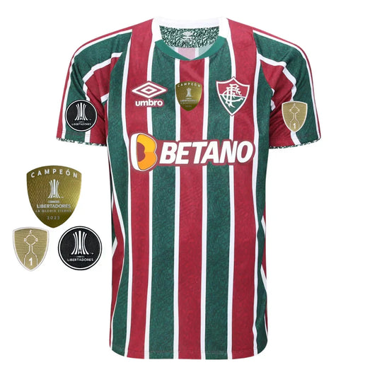 Camisa Masculina Fluminense I 2023/24 Patchs Campeão Libertadores