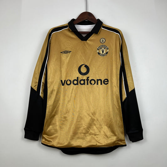 CAMISA RETRÔ MANCHESTER UNITED MANGA LONGA DUPLA FACE 01/02