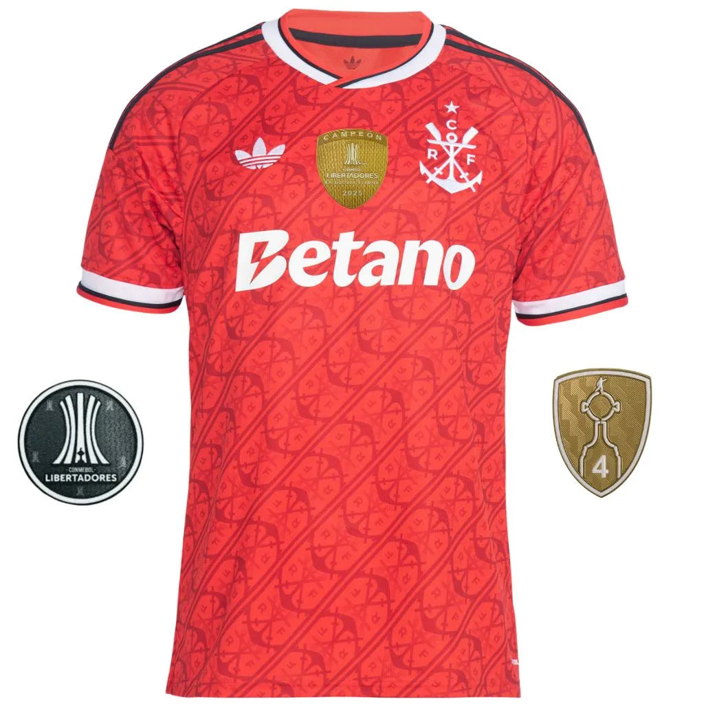 Camisa Masculina Flamengo Third 2026/27 Adidas vista frontal com patchs libertadores.